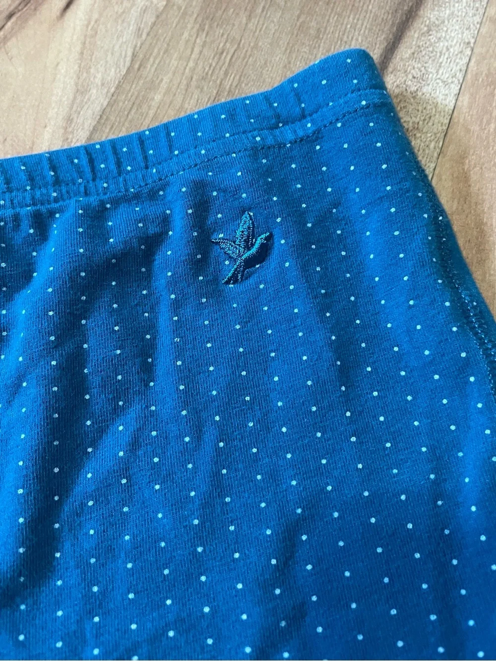 Y2K 00s Aerie Blue Pindot Pajama Set Tank Top & Boyshorts Size L/XL - Picture 8 of 10